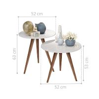 Jogo Mesa Apoio E Lateral Marlene Branco - 3