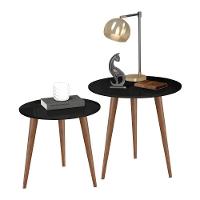 Conjunto De Mesas De Apoio E Lateral Tavares Preto - 7