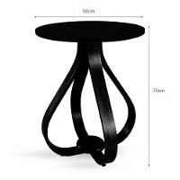 Mesa Lateral De Canto Pés Cebola 70X50Cm Preto - 3