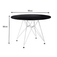 Mesa Jantar Eames Redonda Preta 90Cm Com Ferro Branco - Up Home - 5