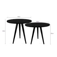 Conjunto Mesa Lateral De Canto Tripé Preto - 2