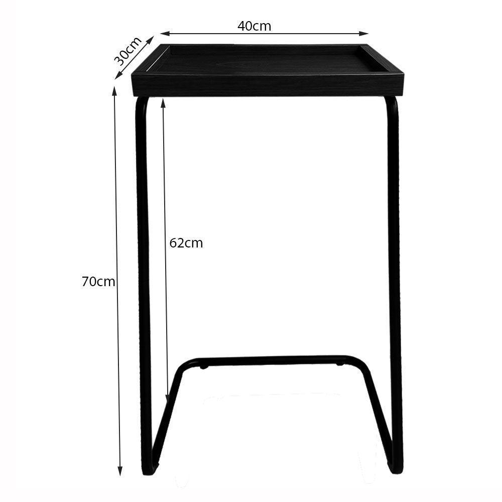Mesa De Apoio Lateral Para Sofá Ou Cama Preta Cobre - 2