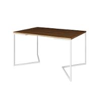 Mesa Jantar Industrial Amêndoa Retangular 137X90Cm Base V Ferro Branco - 1