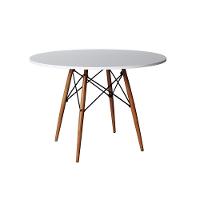 Mesa Eiffel De Jantar Tampo De Madeira 90 Cm Branco - Branco - 3