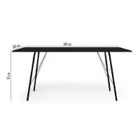 Mesa Sala De Jantar Paraty Preto 140X80Cm Tampo Preto - Preto