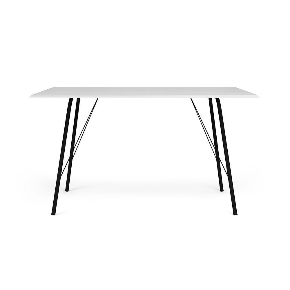 Mesa Sala De Jantar Paraty Preto 120X75Cm Tampo Branco - Preto - 3