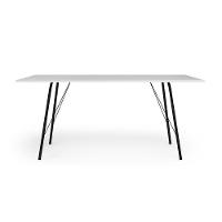 Mesa Sala De Jantar Paraty Preto 140X80Cm Tampo Branco - Branco - 3