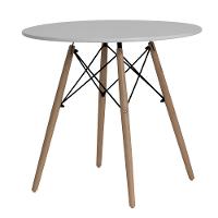 Mesa Redonda De Jantar Para 6 Lugares Charles Eames Eiffel 110cm Branco - 1