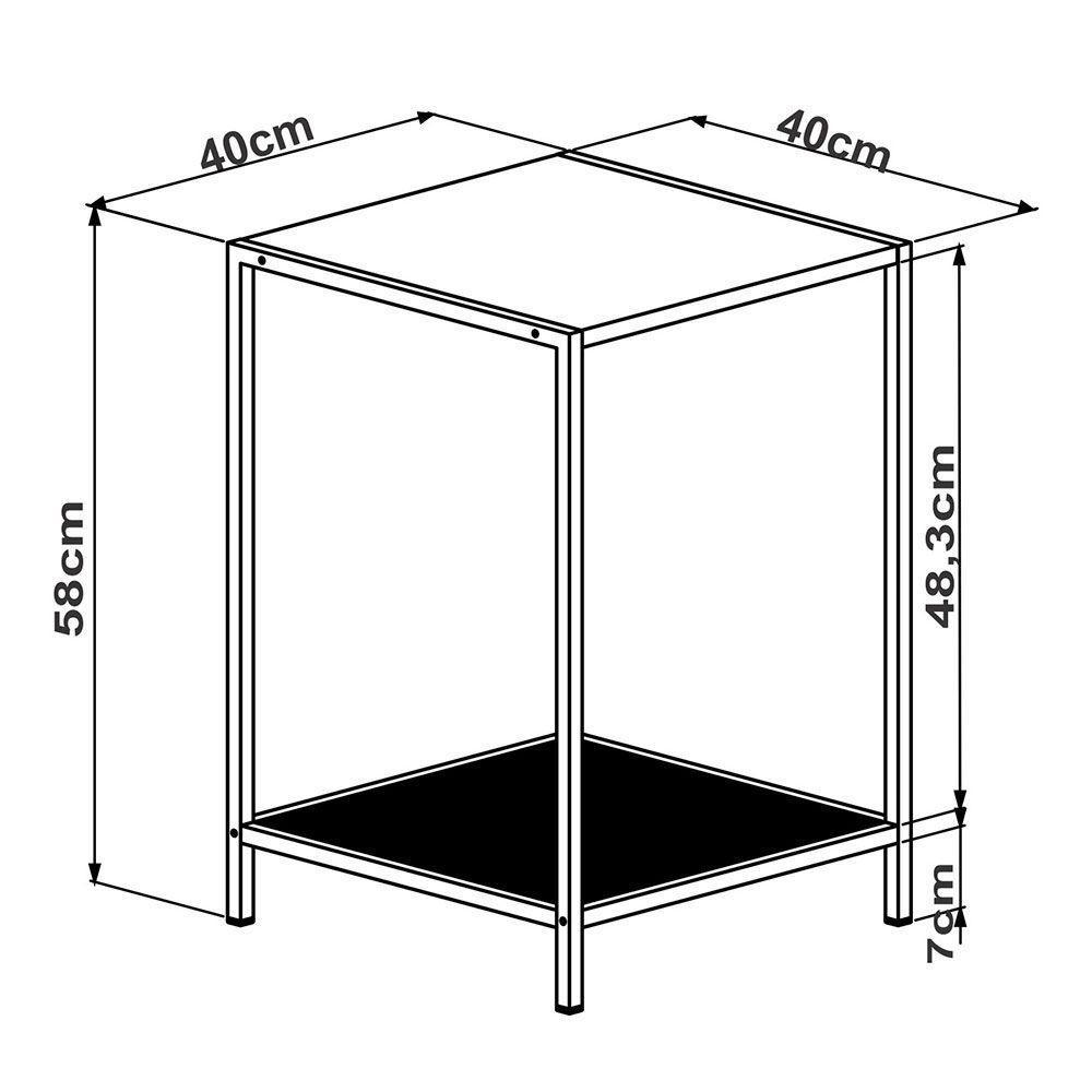 Mesa Lateral New 40 Cm Vermont E Preto - D'rossi - 3