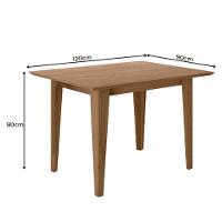 Mesa Para Sala De Jantar 120Cm Retangular Tampo Chanfrado Kate Poliman Carvalho - 5