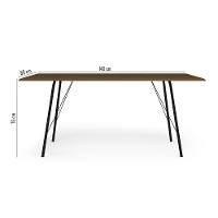 Mesa Sala De Jantar Paraty Preto 140X80Cm Tampo Amêndoa - Preto - 2