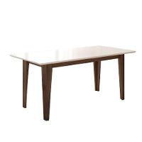 Mesa Para Sala De Jantar 160Cm Retangular Tampo Chanfrado Liz Poliman Amêndoa Com Off White - 10