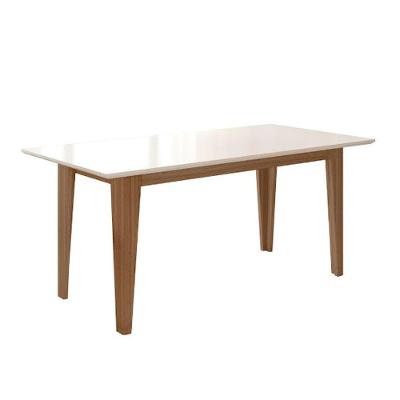 Mesa para Sala de Jantar Liz 6 Lugares Retangular MDP 160x90cm Carvalho com Off White