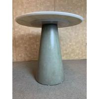 Mesa De Jantar Cone Cimento Queimado 80cm Tampo Mármore Branco Extra - 2