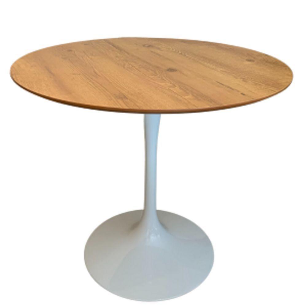 Mesa De Jantar Tulipa Saarinen Redonda 90 Cm Antíqua Branco - 1
