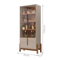 Conjunto Mesa De Centro E Cristaleira Kast Off White Cedro - 2