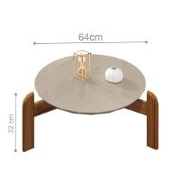 Conjunto Mesa De Centro E Cristaleira Kast Off White Cedro - 3