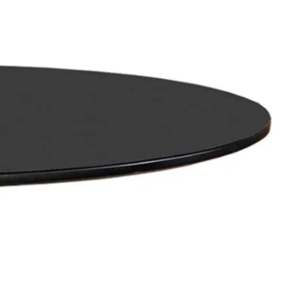 Mesa De Jantar Cone 90 Cm Base Madeira Freijó Tampo Laca + Vidro Preto - 2