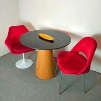 Mesa De Jantar Cone 90 Cm Base Madeira Freijó Tampo Laca + Vidro Preto - 3