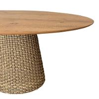 Mesa De Jantar Cone Oval 198x122 Cm Tampo Antíqua Base Fibra Sintética Cor Marrom - 6