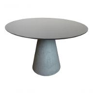 Mesa De Jantar Cone Concreto 140 Cm Tampo Laqueada Cor Preto - 1