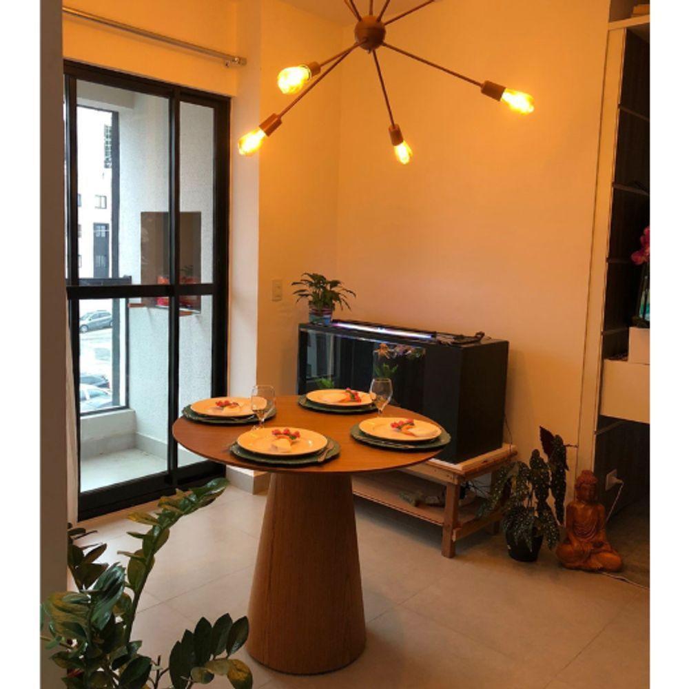 Mesa De Jantar Cone 80 Cm Base Madeira Freijó Tampo Freijó Marrom - 3