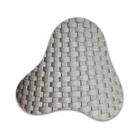 Mesa De Jantar Cone Redonda 120cm Tampo Laqueado Cinza + Vidro Base Corda Náutica Cinza Cor Cinza - 2