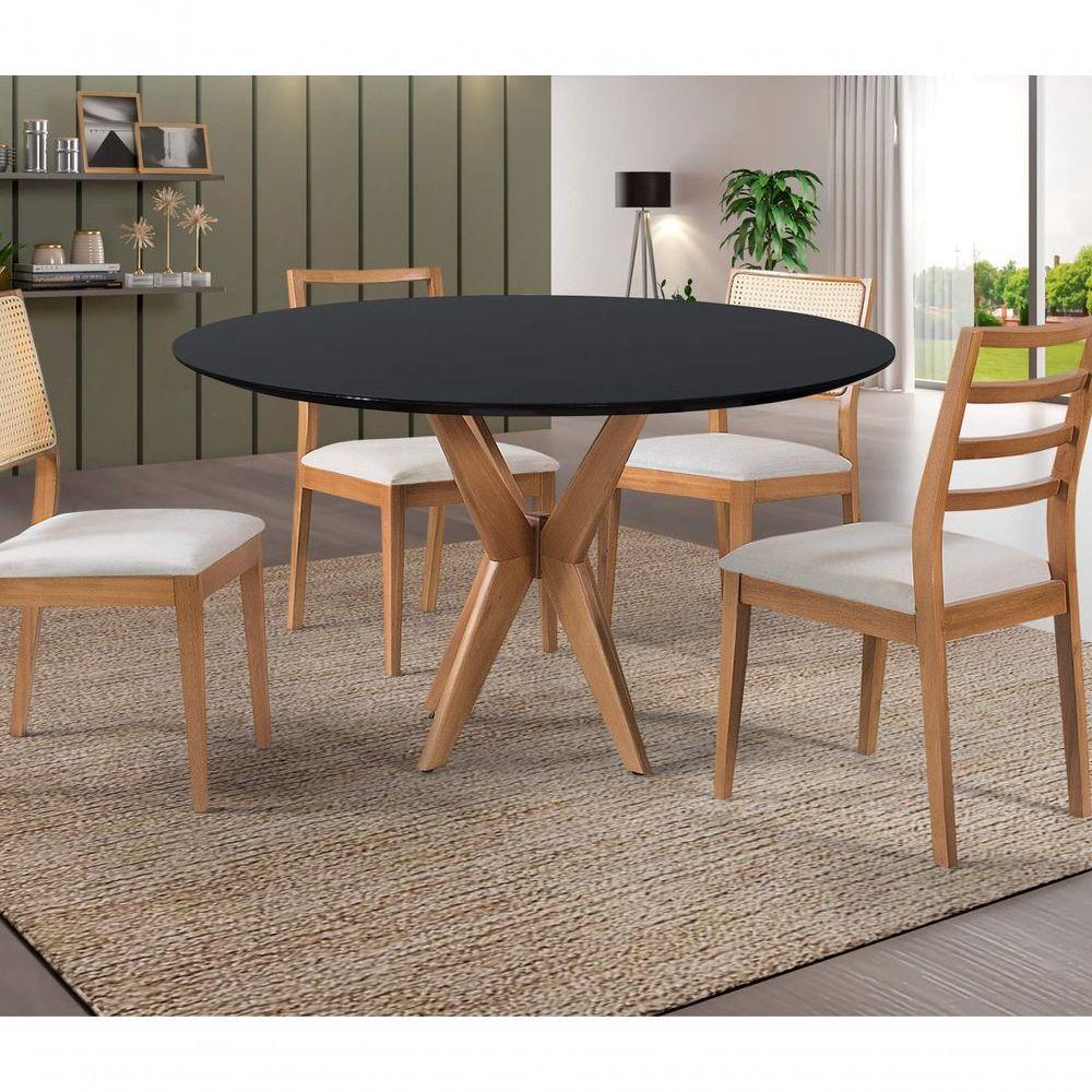 Mesas De Jantar Pandora Cor Preto Diâmetro 90cm - 1