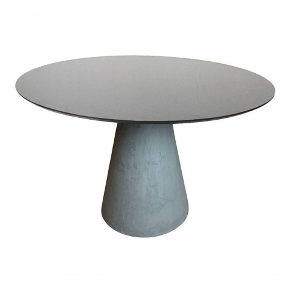 Mesa De Jantar Cone Concreto 130 Cm Tampo Laqueada Cor Preto - 1
