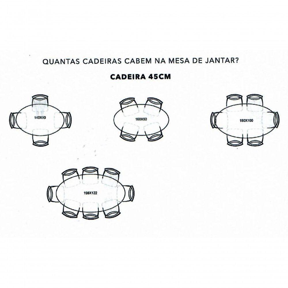 Mesa De Jantar Cone Oval 180x100 Cm Tampo Antíqua Base Fibra Sintética Cor Marrom - 5