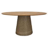 Mesa De Jantar Cone Oval 180x100 Cm Tampo Antíqua Base Fibra Sintética Cor Marrom - 7