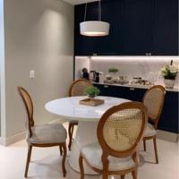 Mesa De Jantar Cone 80 Cm Tampo De Vidro Laca Branca Branco - 3