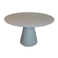 Mesa De Jantar Cone 140cm Cimento Queimado + Vidro Cinza Claro - 1