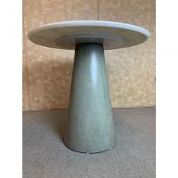 Mesa De Jantar Cone Cimento Queimado 70 Cm Tampo Mármore Branco Extra Cor Branco - 2