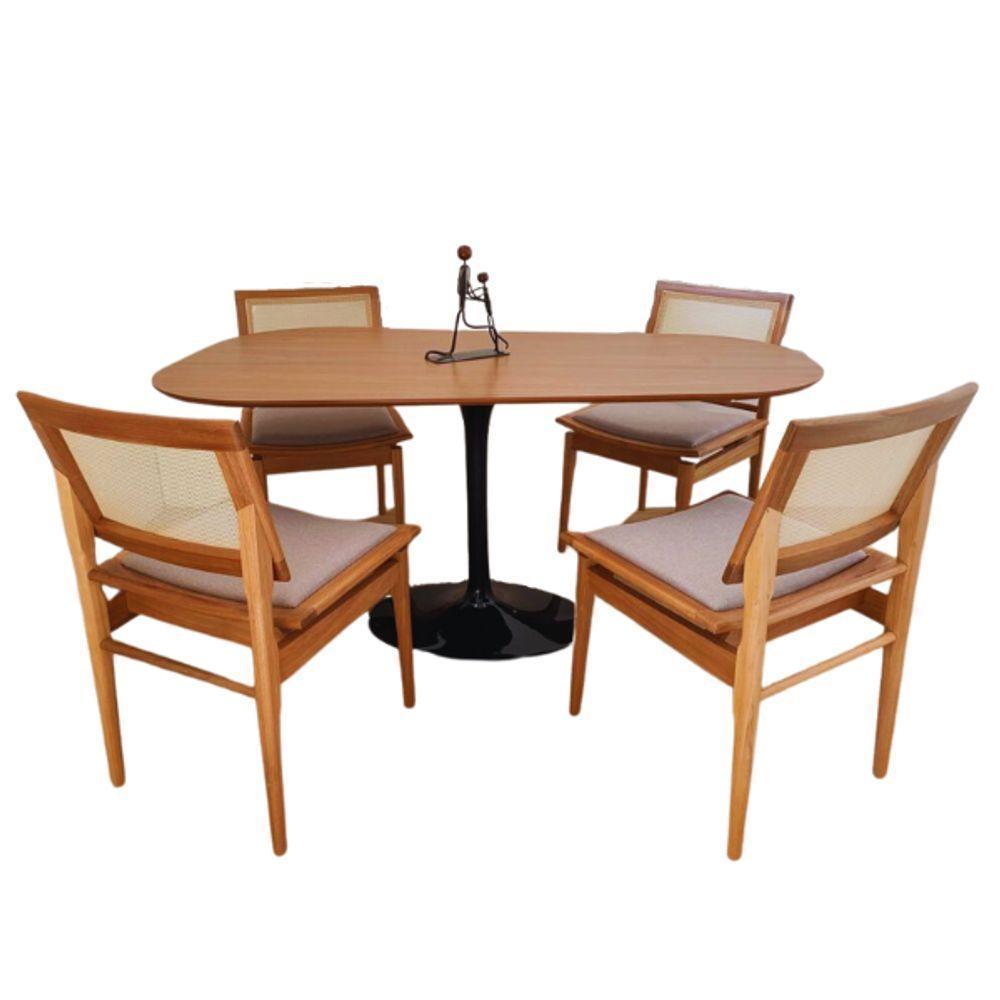 Saarinen Organica Oval Preta 198x22 Em Freijo - 1