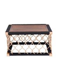 Mesa De Centro Com Tampo De Madeira Em Corda Náutica - 1