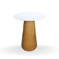 Mesa Bistrô Cone 60 Cm Tampo Laca Branca Base Freijó Cor Branco - 1