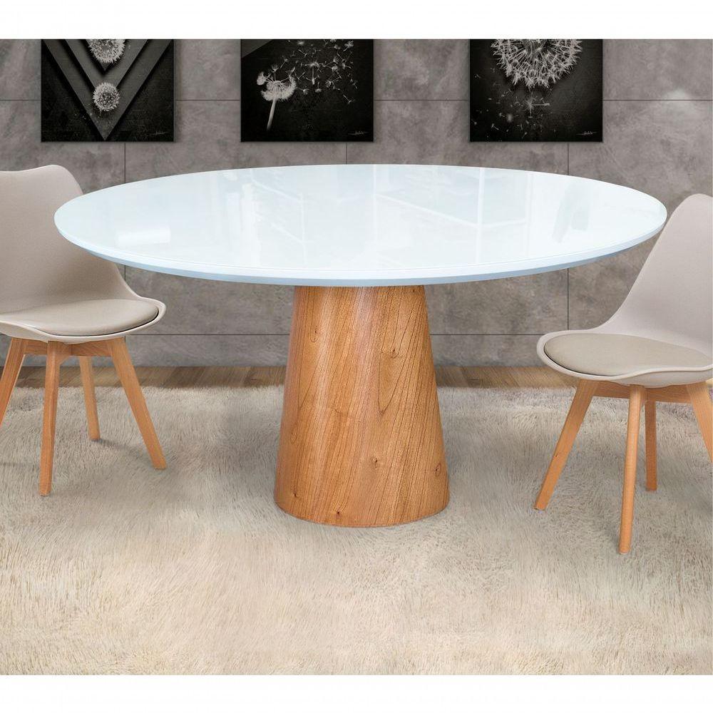 Mesas De Jantar Cone Cor Branco Diâmetro 1,20m - 2