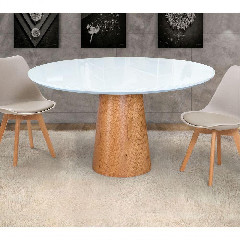 Mesas De Jantar Cone Cor Branco Diâmetro 1,10m - 1