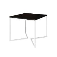 Mesa Jantar Industrial Quadrada Preta 90Cm Base V Ferro Branco - 1