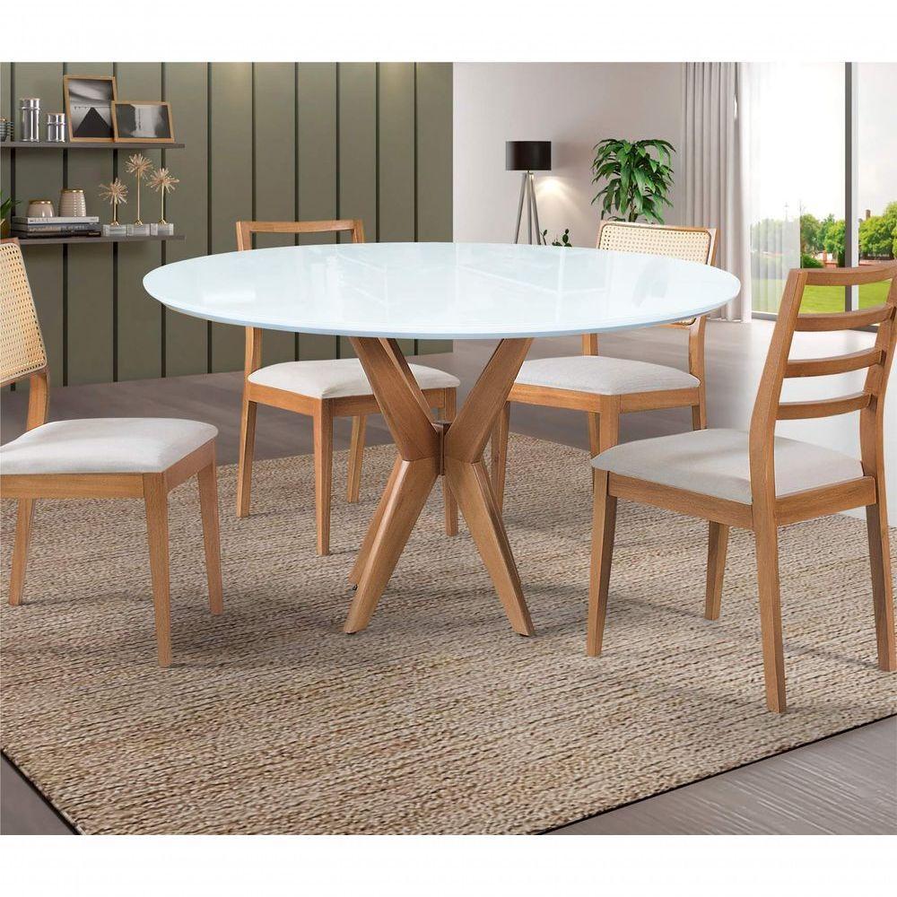 Mesas De Jantar Pandora Cor Branco Diâmetro 1m - 1