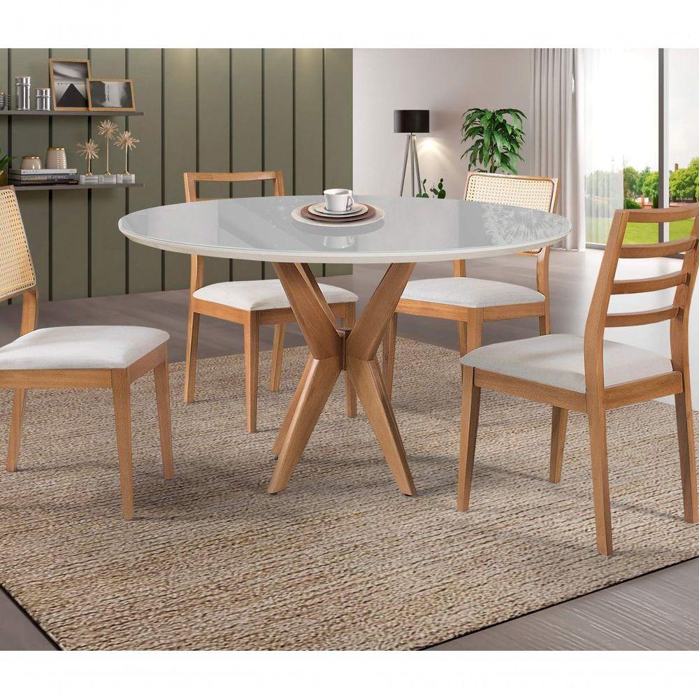 Mesas De Jantar Pandora Cor Off White Diâmetro 90cm - 1