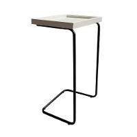 Mesa De Apoio Lateral Para Sofá Ou Cama Branca Preta - 1