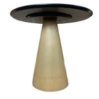 Mesa De Jantar Cone 90 Cm Base Madeira Natural Freijó Claro Tampo Laqueado Cor Preto - 3