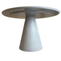 Mesa De Jantar Cone 120 Cm Cimento Queimado + Vidro Cinza Claro - 2