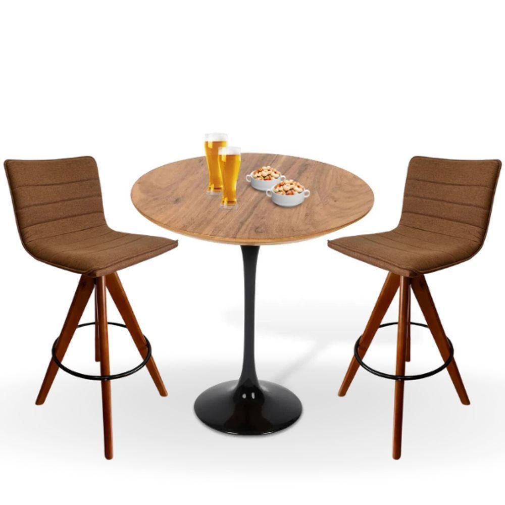 Mesa Bistrô Saarinen 60 Cm Tampo Antíqua Base Preta Cor Preto - 3