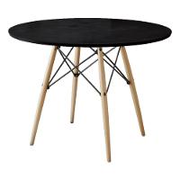 Mesa Eiffel Dkr Wood Tampo De Madeira 90 Cm Preto - Branco - 1