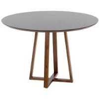 Mesa De Jantar Redonda Lara Premium 120cm Em Madeira Maciça E Mdf - Preto - 1