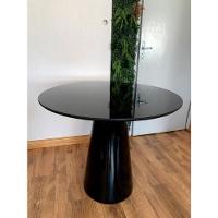 Mesa De Jantar Cone 60 Cm Tampo De Vidro Laca Preta Preto - 3