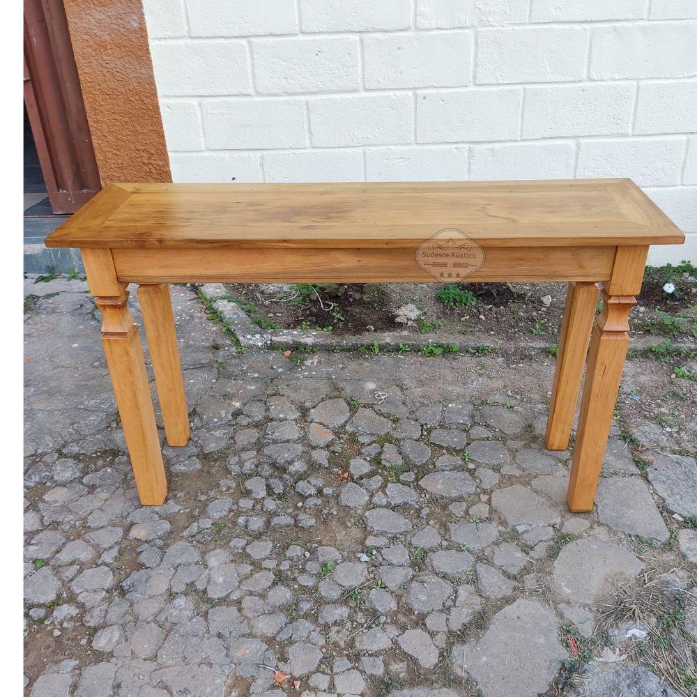 Mesa Em Madeira 130 X 40 Em Demolição Sudeste Rústico - 5